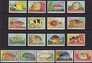 Кокос ( Келинг), 1979-1980 Рыбы, 17 марок